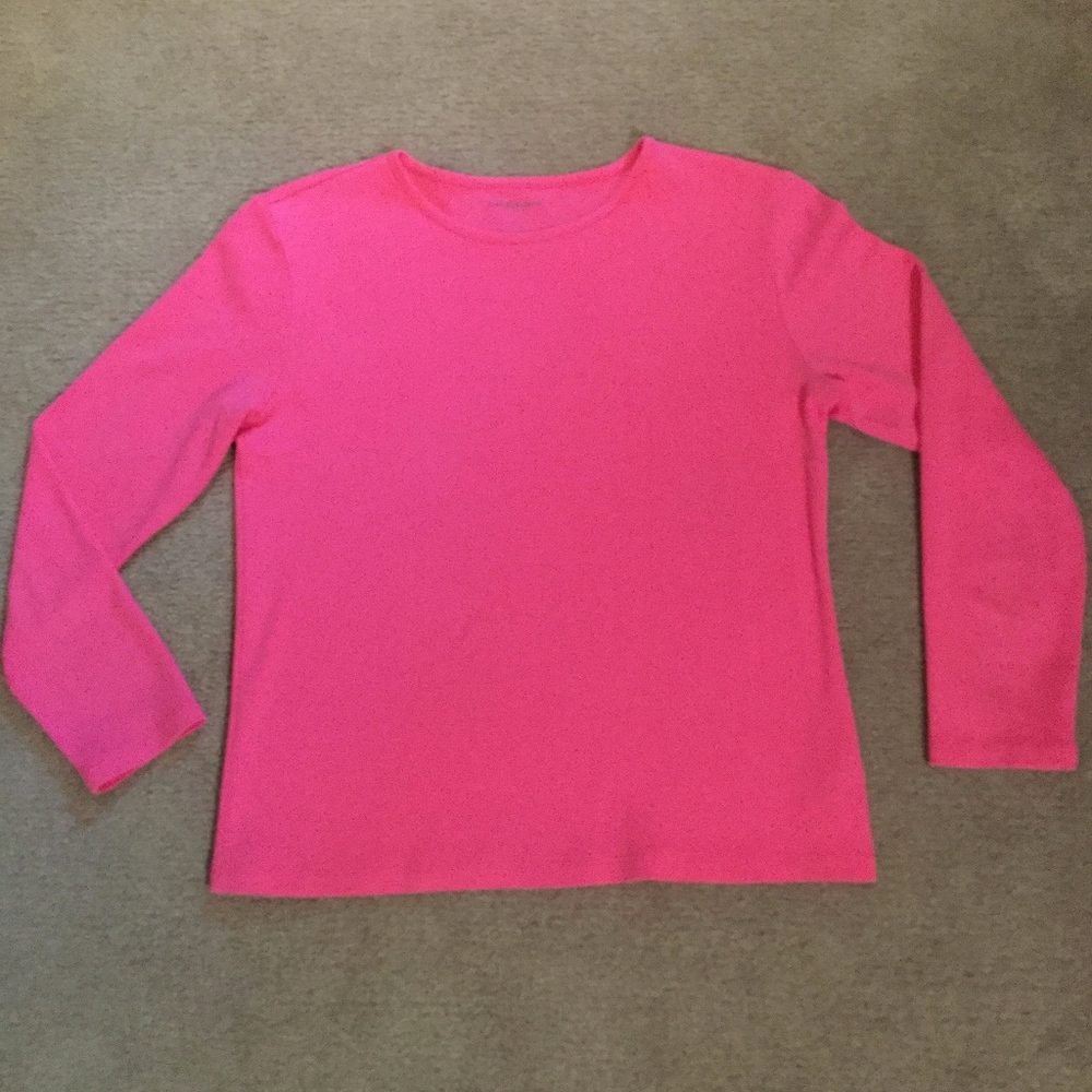 Liz Claiborne long sleeve 100% cotton pink tee